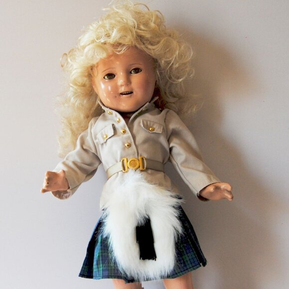 Antique  Shirley Temple Composition Doll  1930’s Vintage 16" w/teeth, dimples - Picture 1 of 10